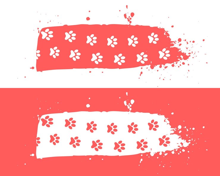 Vetor grátis conjunto de pegadas de patas grungy fundo para a fauna diversão