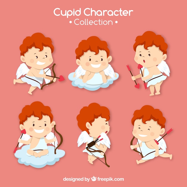 Conjunto de personagens cupidos