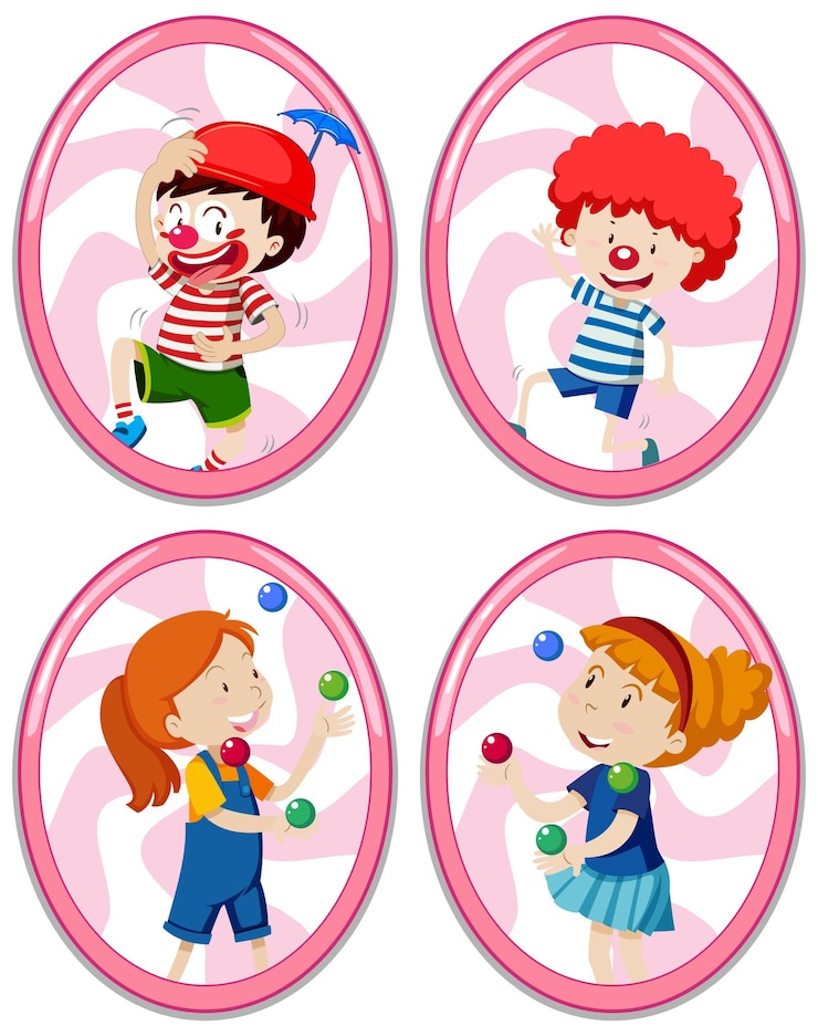 Vetor grátis conjunto de personagens de desenhos animados diferentes