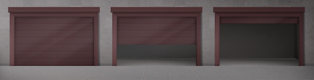 Vetor grátis conjunto de porta de garagem realista