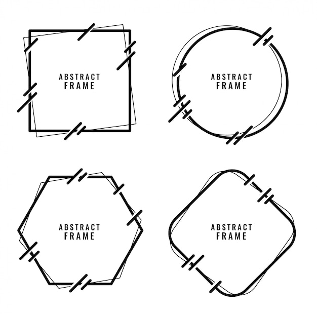 Vetor grátis conjunto de quadros de estilo elegante linhas abstratas