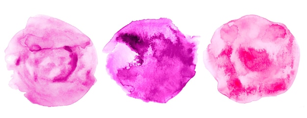 Conjunto de quadros de textura aquarela círculo abstrato rosa