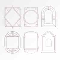 Vetor grátis conjunto de quadros lineares minimalistas de design plano