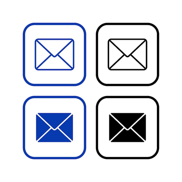 Vetor grátis conjunto de quatro quadrados de e-mail