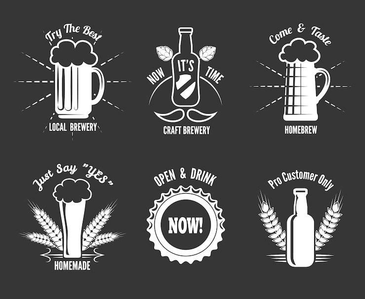 Vetor grátis conjunto de rótulos de cerveja artesanal