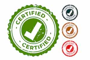 Vetor grátis conjunto de selos de carimbos certificados e aprovados