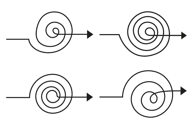 Vetor grátis conjunto de setas em espiral