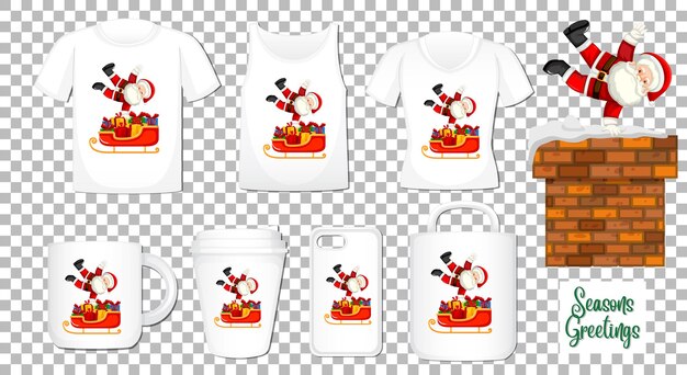 Conjunto de tela de Papai Noel no objeto