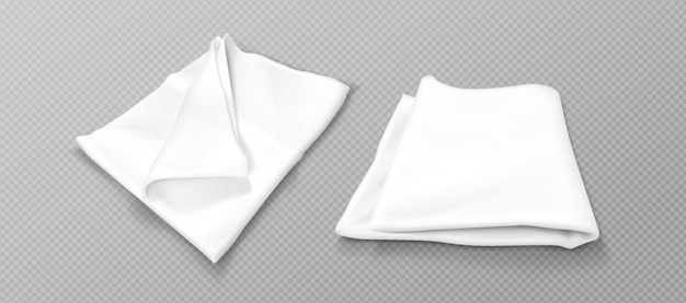 Vetor grátis conjunto de toalhas de cozinha brancas dobradas