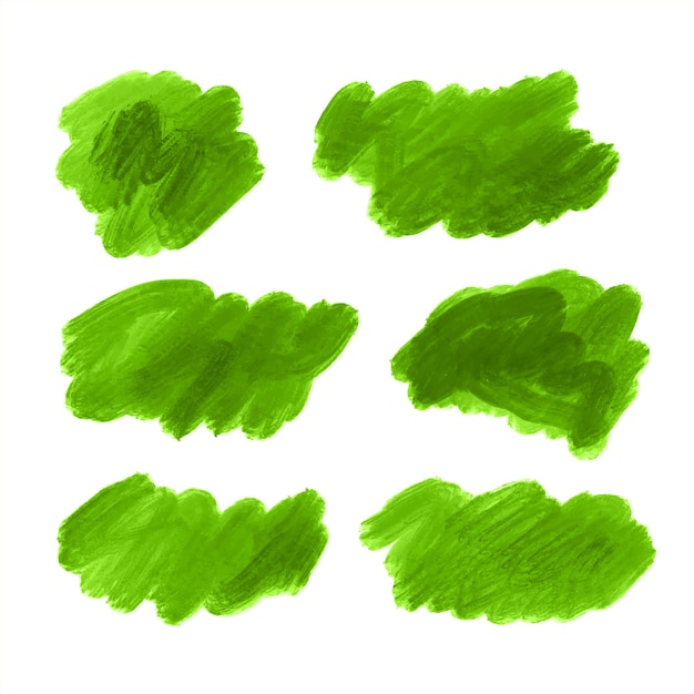 Vetor grátis conjunto de traçado de pincel de aquarela decorativo verde