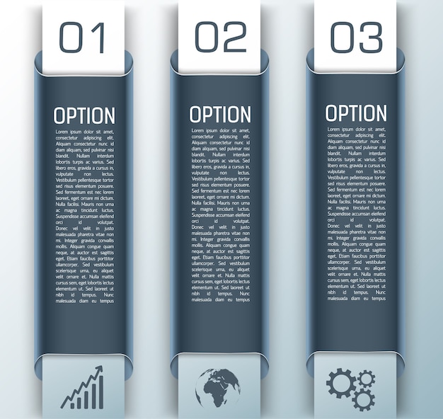 Conjunto de três infográficos de negócios