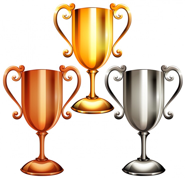Vetor grátis conjunto de troféus