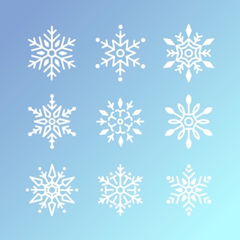 Conjunto de vetor de design de natal de flocos de neve