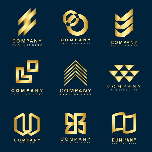Conjunto de vetor de idéias de design de logotipo de empresa