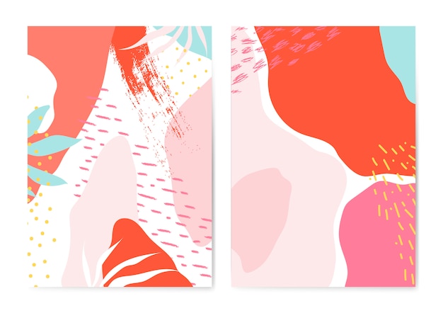 Conjunto de vetores de cartões coloridos estilo memphis