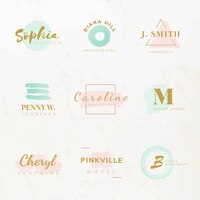 Conjunto de vetores de design de logotipo de beleza e moda