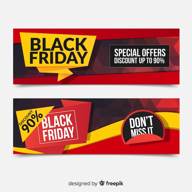 Conjunto moderno de banners de sexta-feira negra com design plano