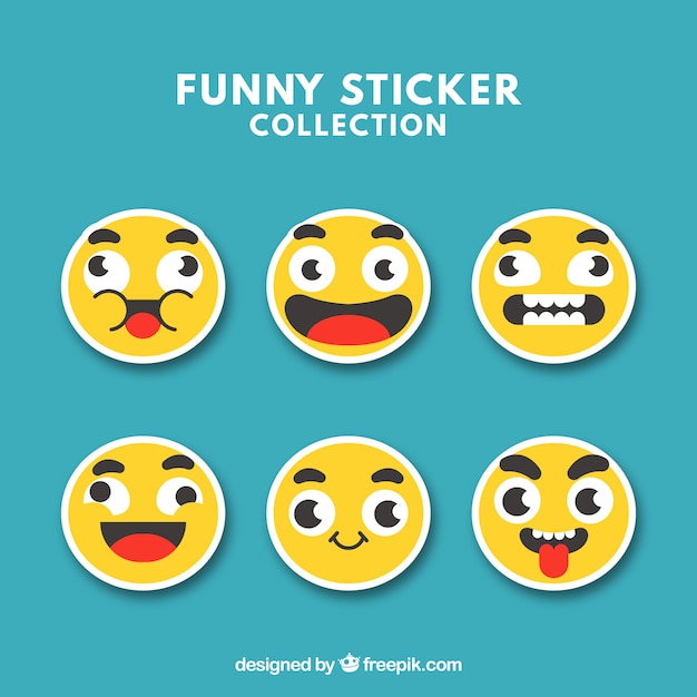 Conjunto original de adesivos emoticons