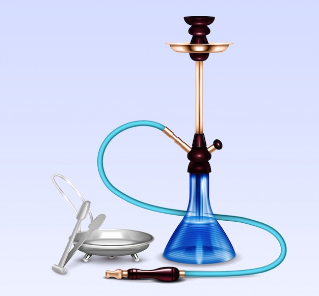 Conjunto realista de acessórios para fumar cachimbo de água