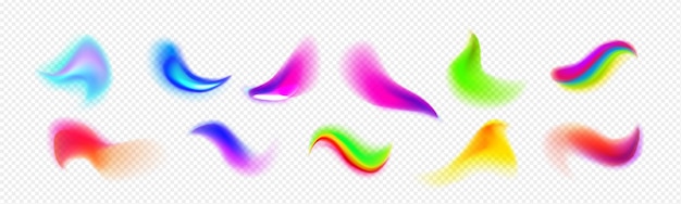 Vetor grátis conjunto realista de traços de gradiente multicoloridos