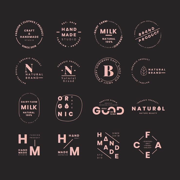 Vetor grátis conjuntos de logotipo da marca