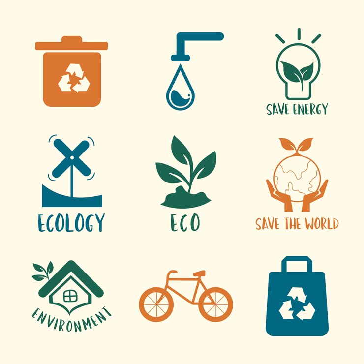 Vetor grátis conservação ambiental, símbolo, jogo, ilustração