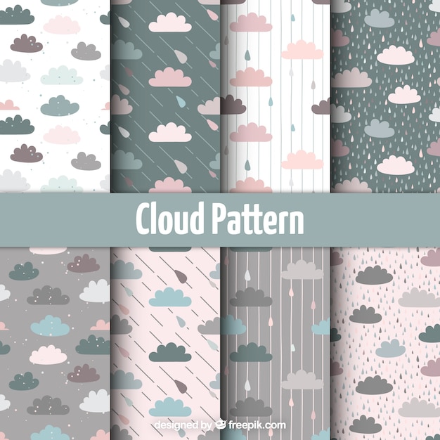 Consideravelmente pastel nuvens coloridas conjunto padrão