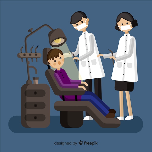 Consulta de dentista fundo plano