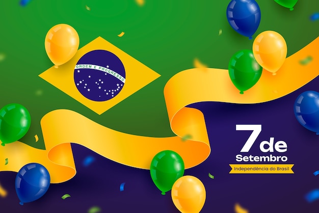 Vetor grátis contexto realista para a celebração do dia da independência brasileira