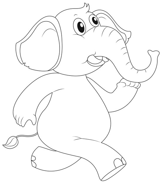 Contorno animal para elefante correndo