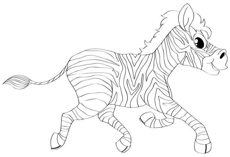 Vetor grátis contorno animal para zebra running