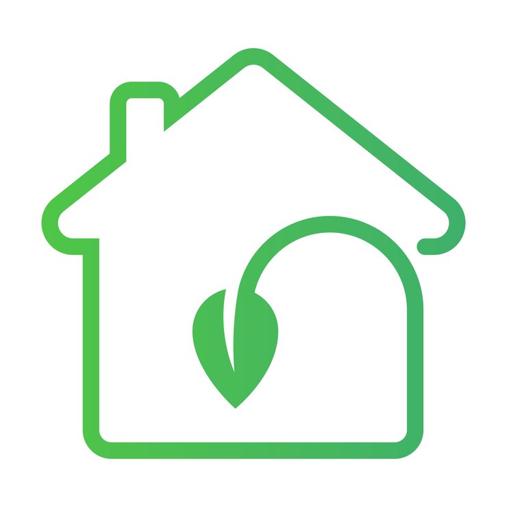 Vetor grátis contorno da casa eco leaf