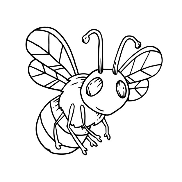 Contorno de abelha desenhado à mão
