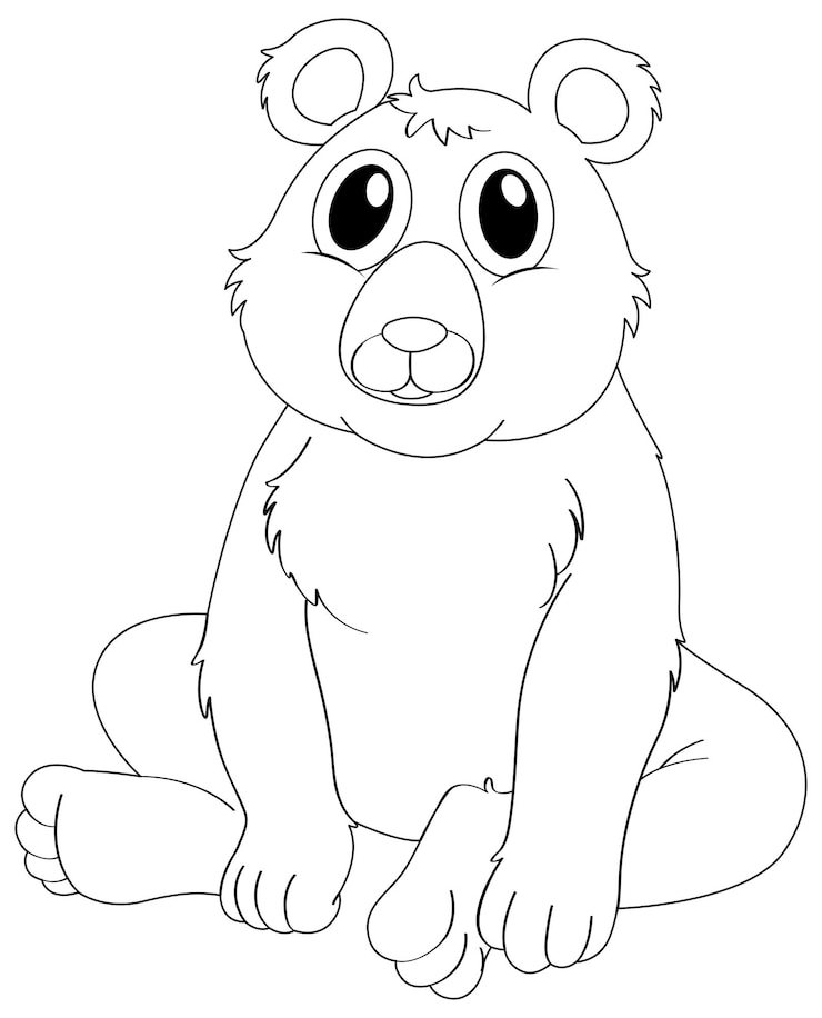 Vetor grátis contorno de animal para urso pardo