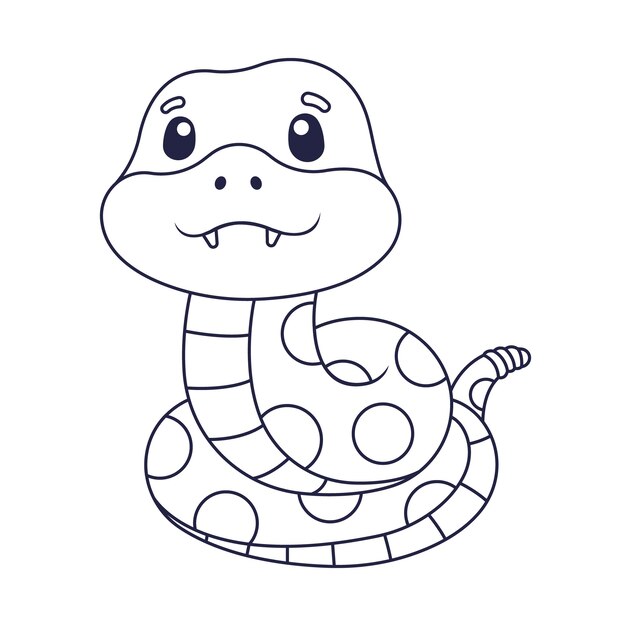 Contorno de cobra de design plano desenhado à mão