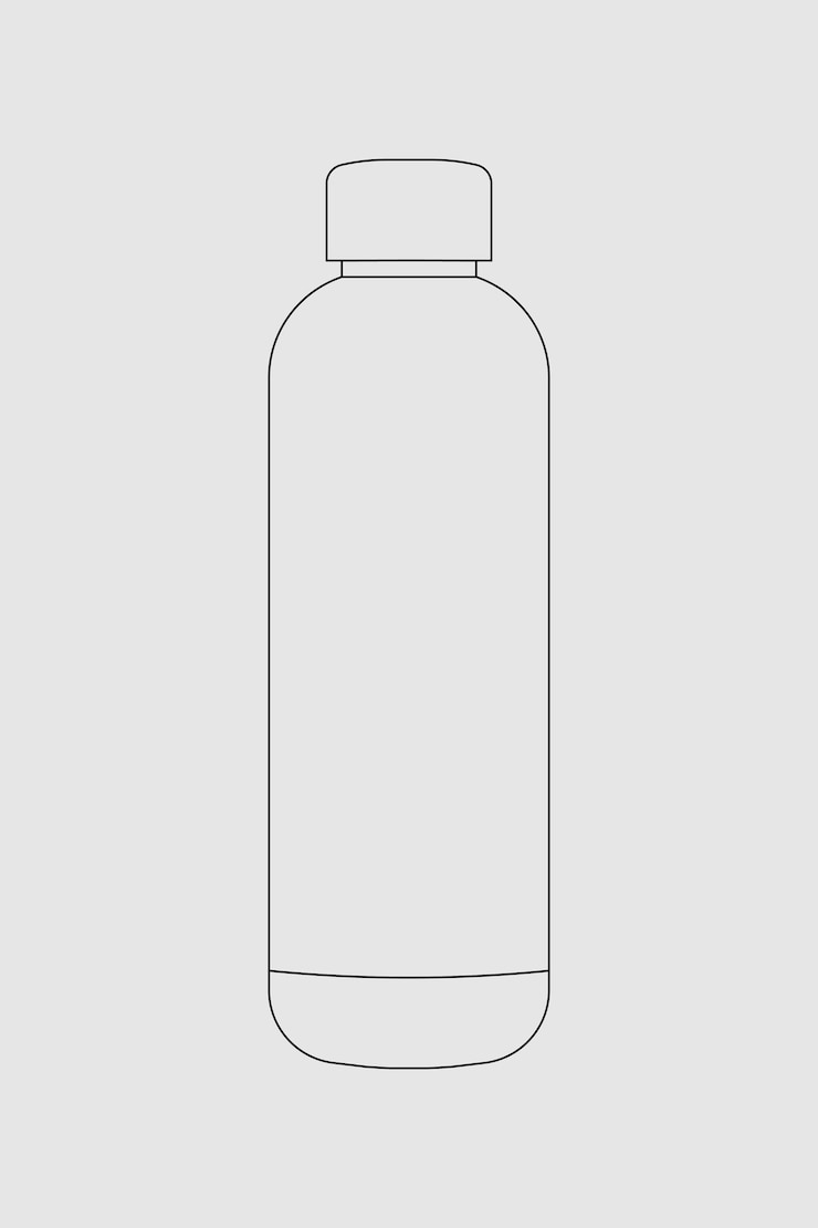 Vetor grátis contorno de garrafa de água, ilustração vetorial de recipiente de desperdício zero