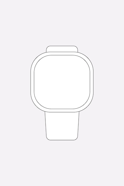 Vetor grátis contorno de smartwatch, ilustração vetorial de dispositivo de monitoramento de saúde