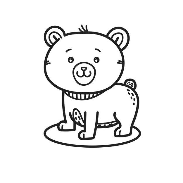 Contorno de urso desenhado à mão