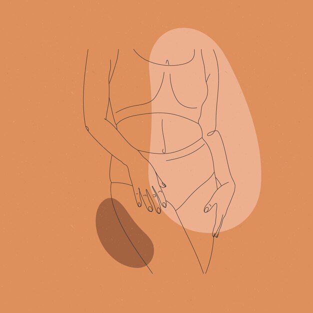 Contorno do corpo feminino desenhado à mão