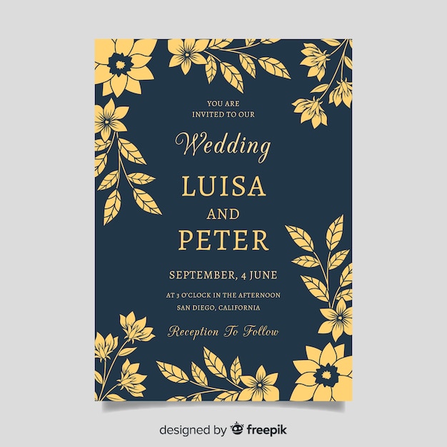 Convidado de casamento com elementos florais