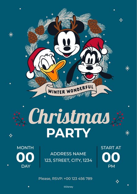 Convidado para a Festa de Natal do Mickey Mouse