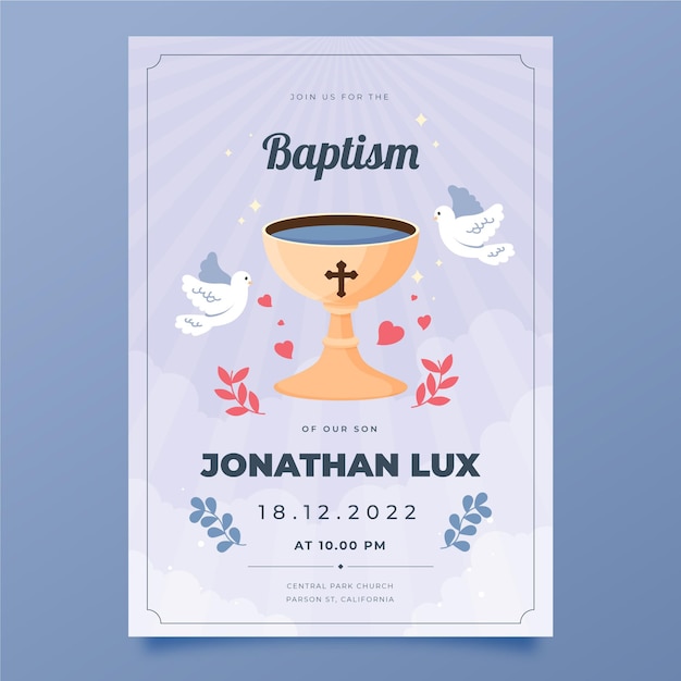 Convite de batismo plano orgânico