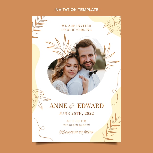 Convite de casamento desenhado à mão