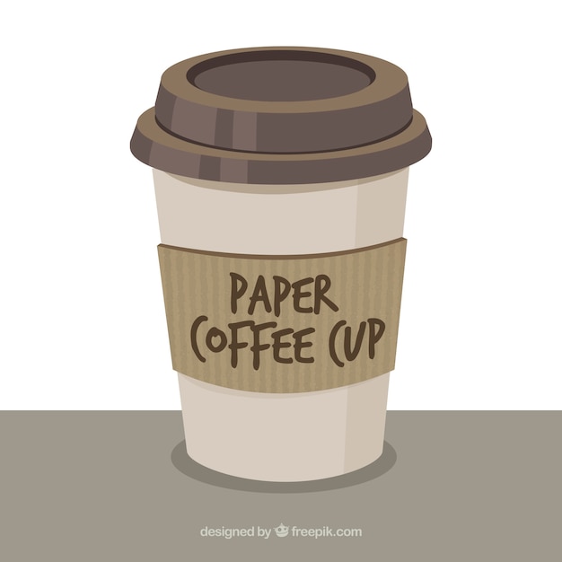 Copo de café de papel plano