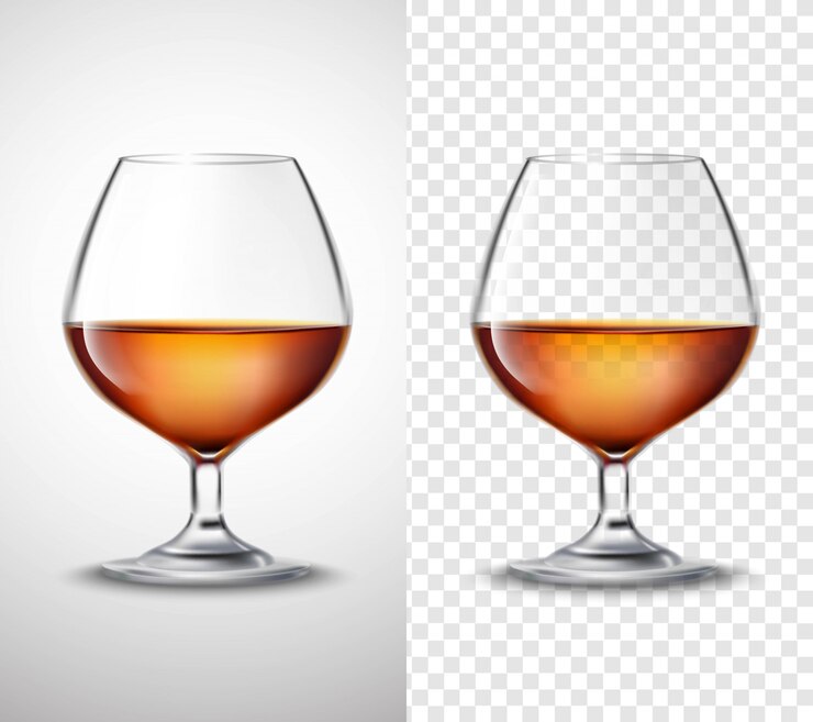 Vetor grátis copo de vinho com álcool transparente banners