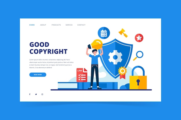 Vetor grátis copyright landing page