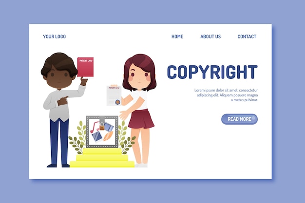 Vetor grátis copyright landing page