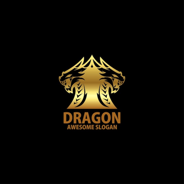 Vetor grátis cor do gradiente do ícone do design do logotipo do círculo do dragão