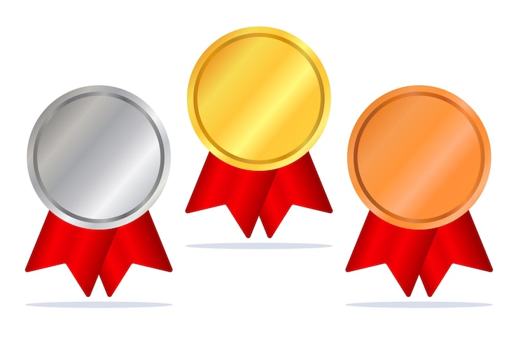 Vetor grátis cor gradiente das medalhas