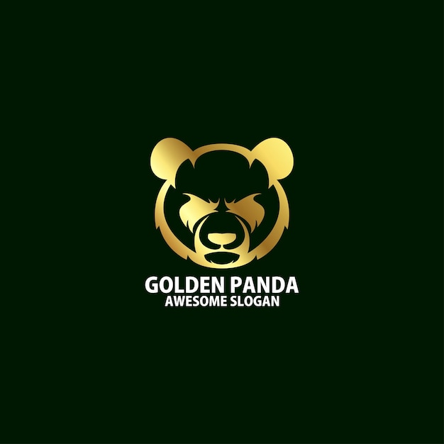 Vetor grátis cor luxuosa do design do logotipo da linha panda